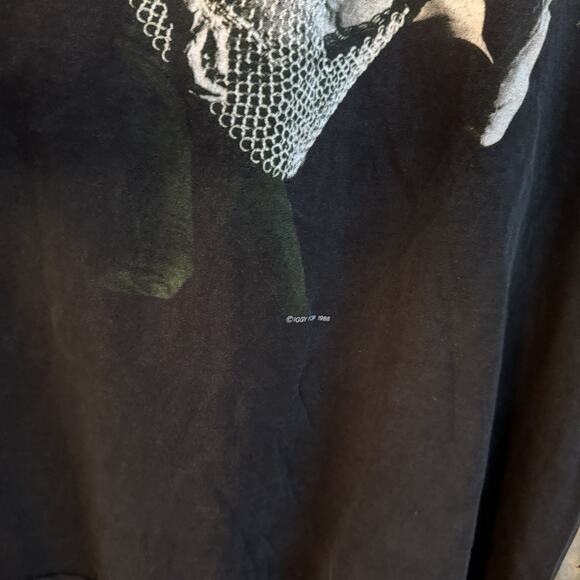 Vintage 80s 1988 Iggy Pop The Stooges Raw Power T Shirt Raglan JSR Punk Large - Picture 5 of 8